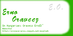 erno oravecz business card